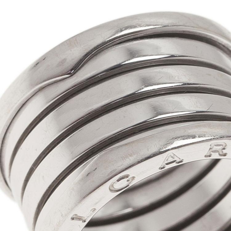 Pre Owned Bvlgari B.Zero1 4-Band 18K White Gold Ring Size 52