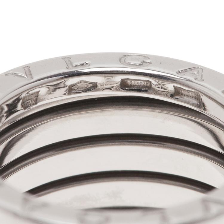 Pre Owned Bvlgari B.Zero1 4-Band 18K White Gold Ring Size 52
