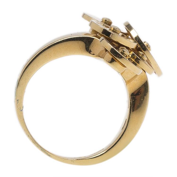 Pre Owned Bvlgari Cicladi Yellow Gold Ring Size 50.5