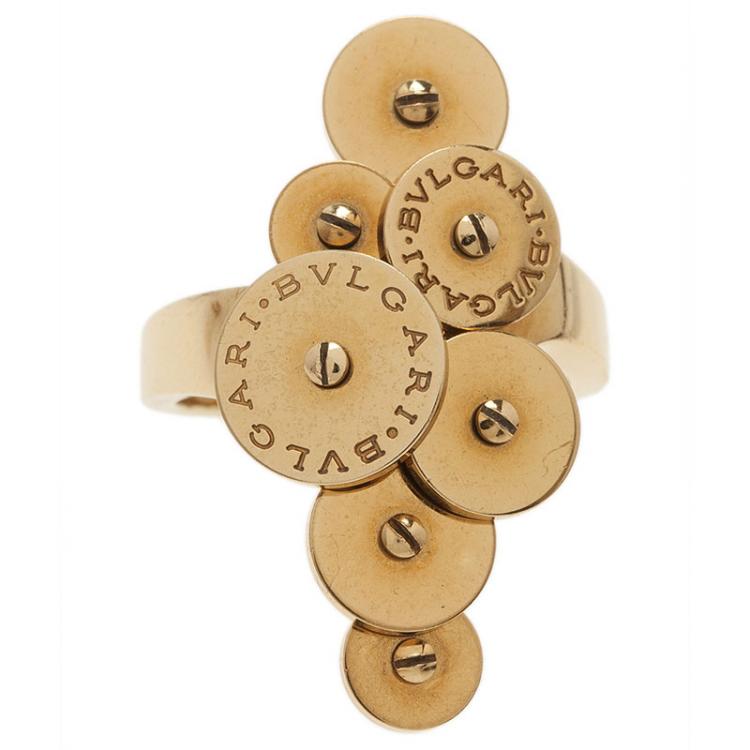 Pre Owned Bvlgari Cicladi Yellow Gold Ring Size 53