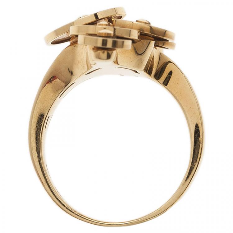 Pre Owned Bvlgari Cicladi Yellow Gold Ring Size 53