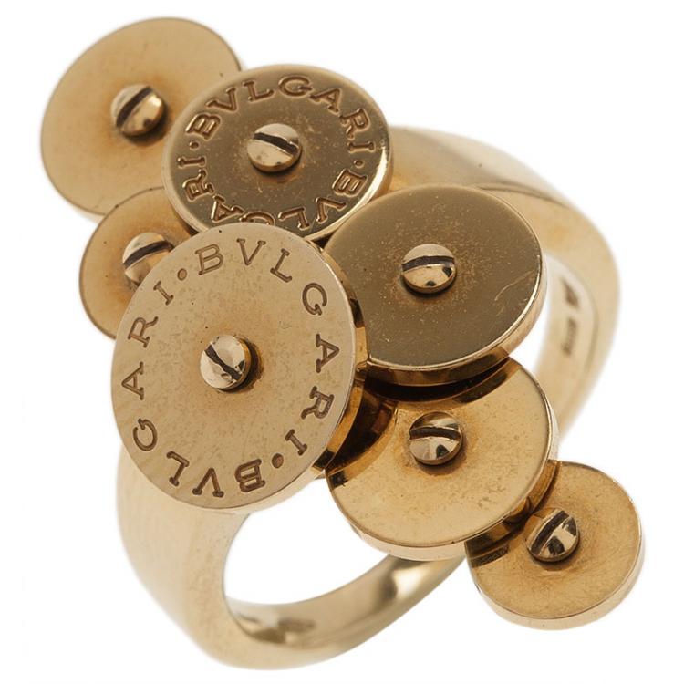 Pre Owned Bvlgari Cicladi Yellow Gold Ring Size 53