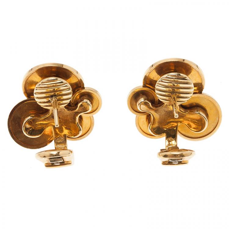 Pre Owned Bvlgari Cicladi Yellow Gold Clip Earrings