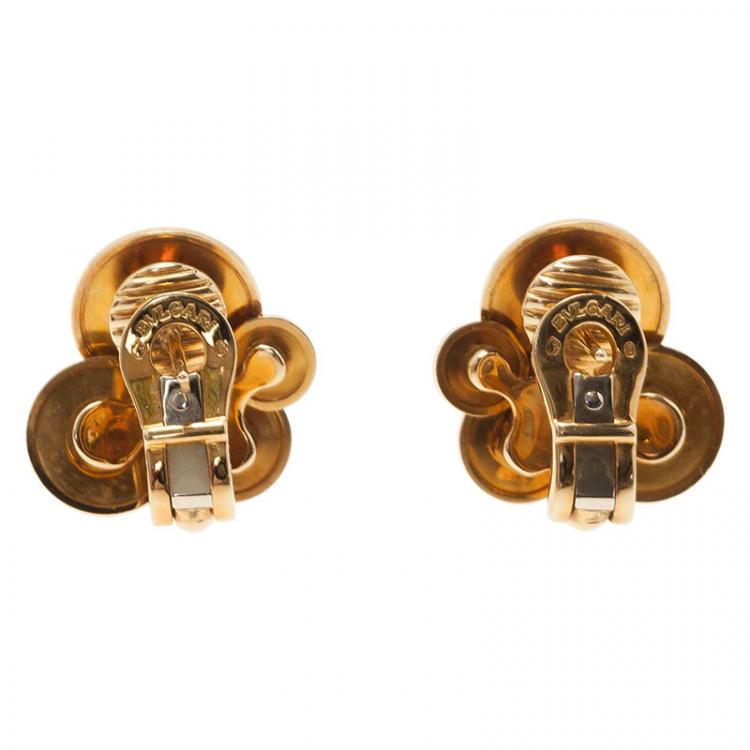 Pre Owned Bvlgari Cicladi Yellow Gold Clip Earrings
