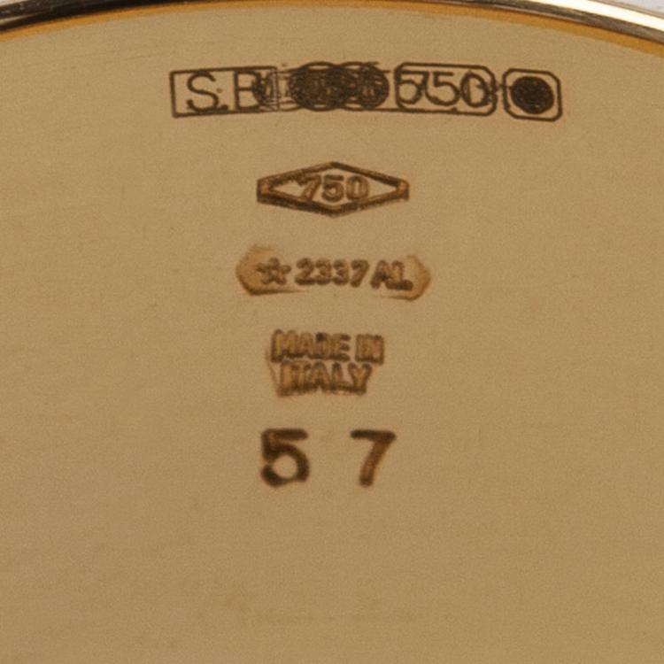 مملوكة مسبقًا Bvlgari Monologo Yellow Gold Band Ring Size 57 