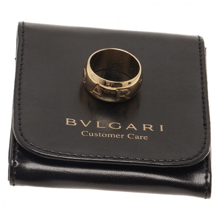 مملوكة مسبقًا Bvlgari Monologo Yellow Gold Band Ring Size 57 