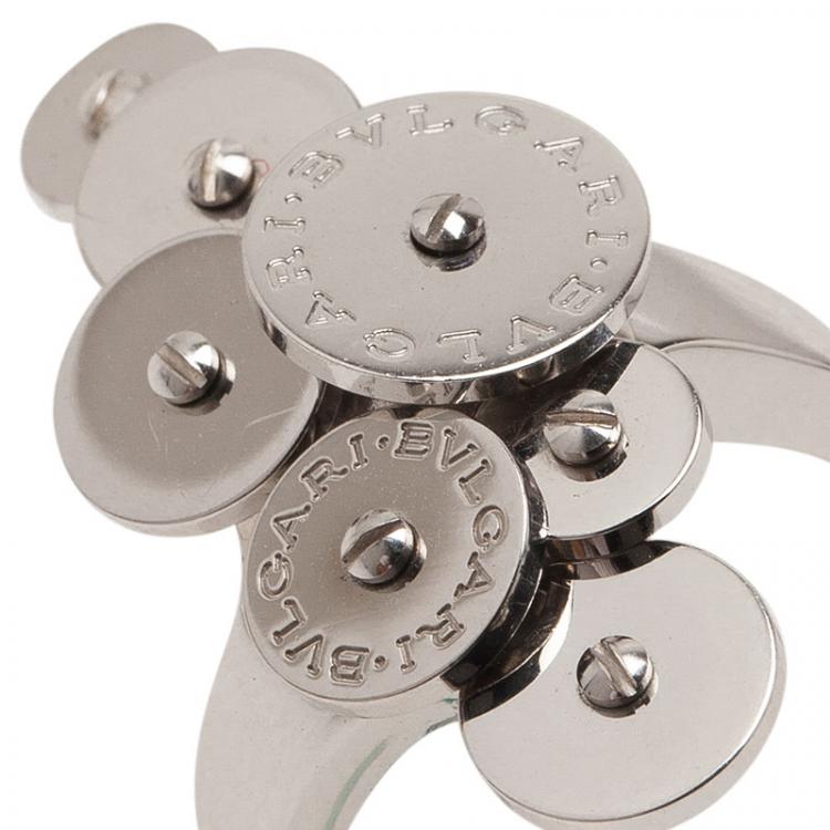 Pre Owned Bvlgari Cicladi White Gold Ring Size 56
