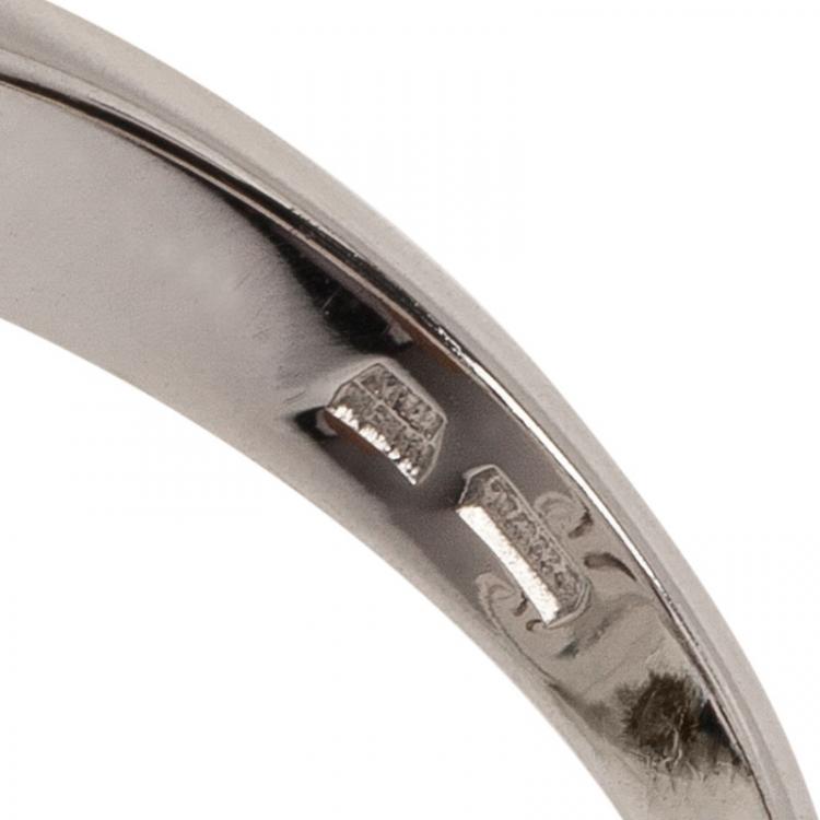 Pre Owned Bvlgari Cicladi White Gold Ring Size 56
