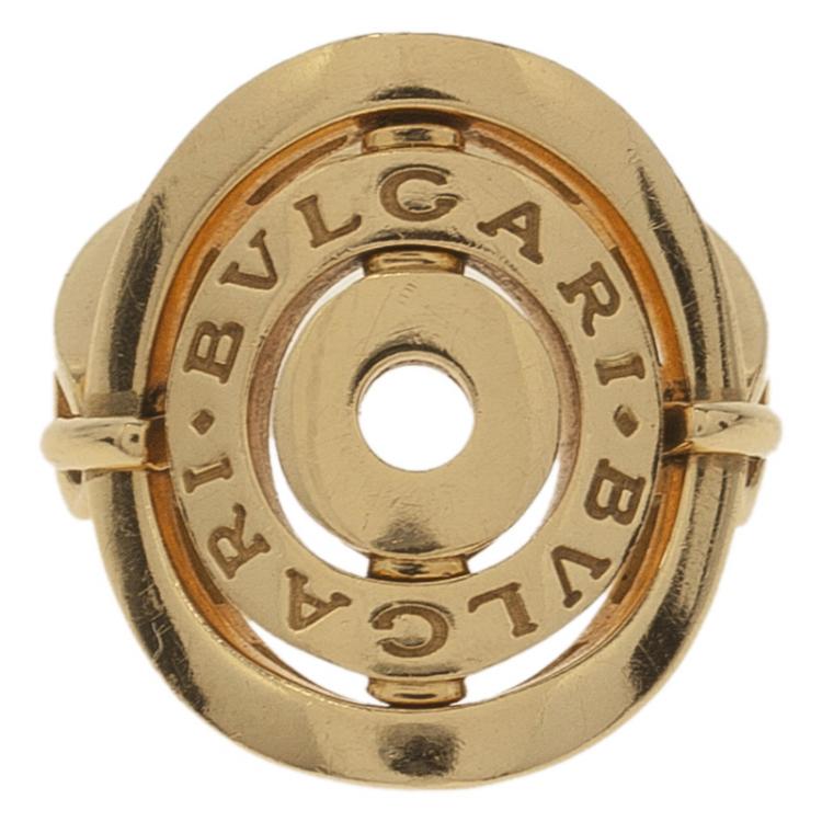 Pre Owned Bvlgari Cerchi Yellow Gold Ring Size 53