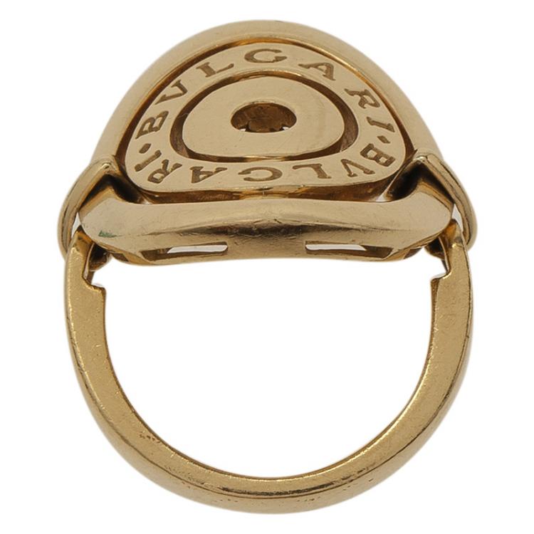 Pre Owned Bvlgari Cerchi Yellow Gold Ring Size 53