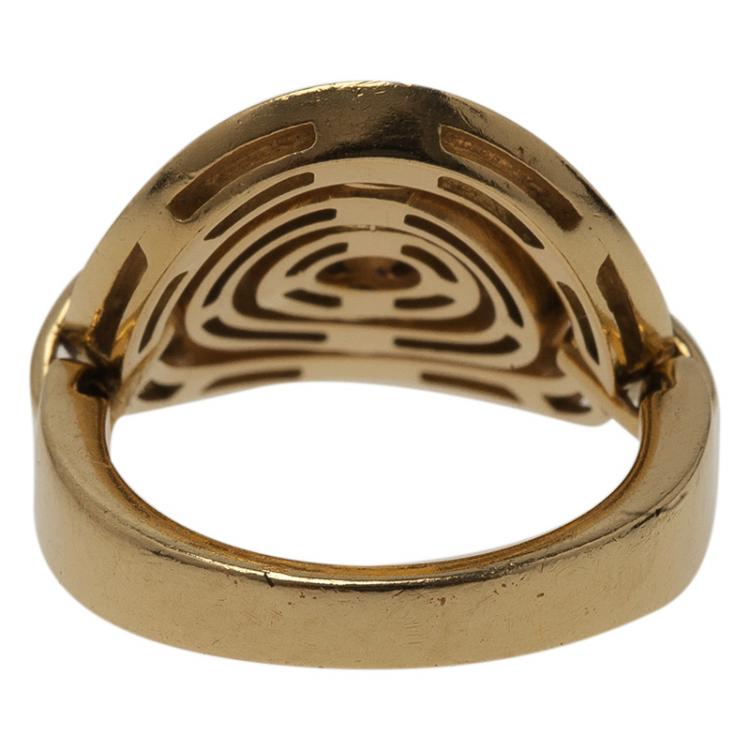 Pre Owned Bvlgari Cerchi Yellow Gold Ring Size 53