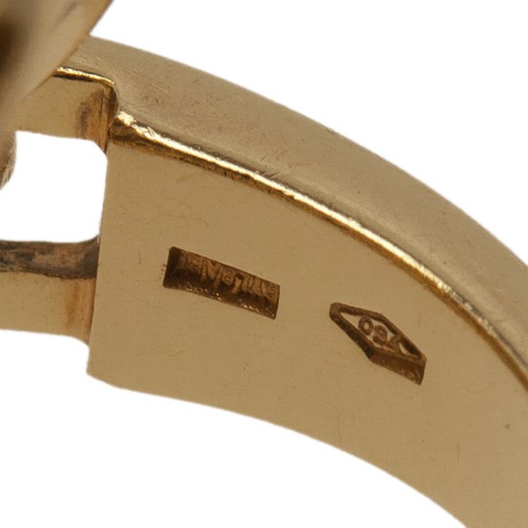 Pre Owned Bvlgari Cerchi Yellow Gold Ring Size 53