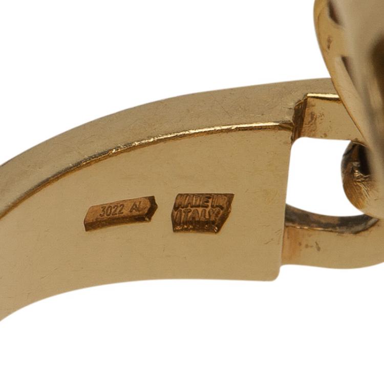 Pre Owned Bvlgari Cerchi Yellow Gold Ring Size 53