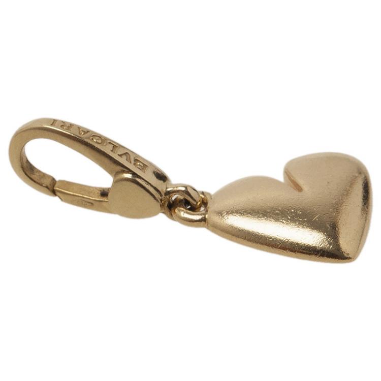 Pre Owned Bvlgari Heart Yellow Gold Charm