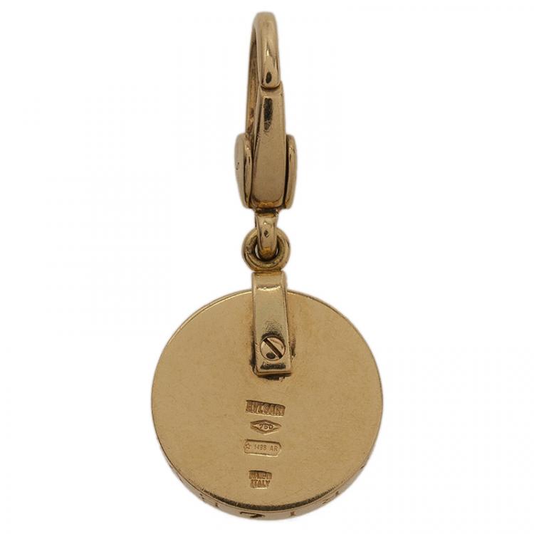 Pre Owned Bvlgari Optical Illusion Mother Of Pearl Yellow Gold Charm