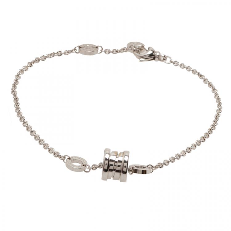 Pre Owned Bvlgari B.Zero1 18kt White Gold Soft Bracelet 20CM