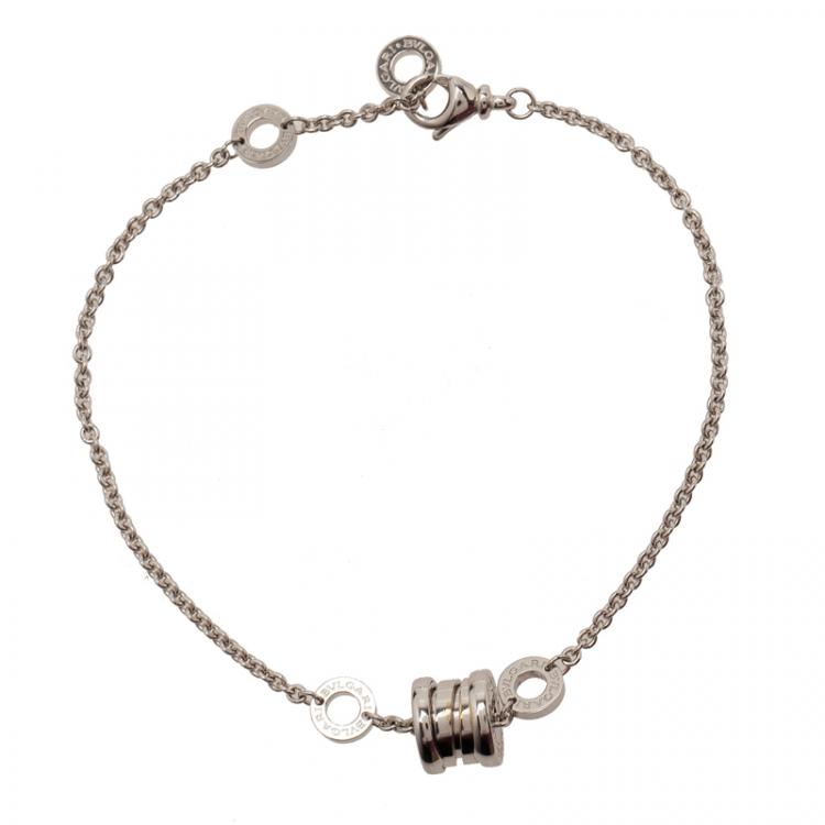 Pre Owned Bvlgari B.Zero1 18kt White Gold Soft Bracelet 20CM