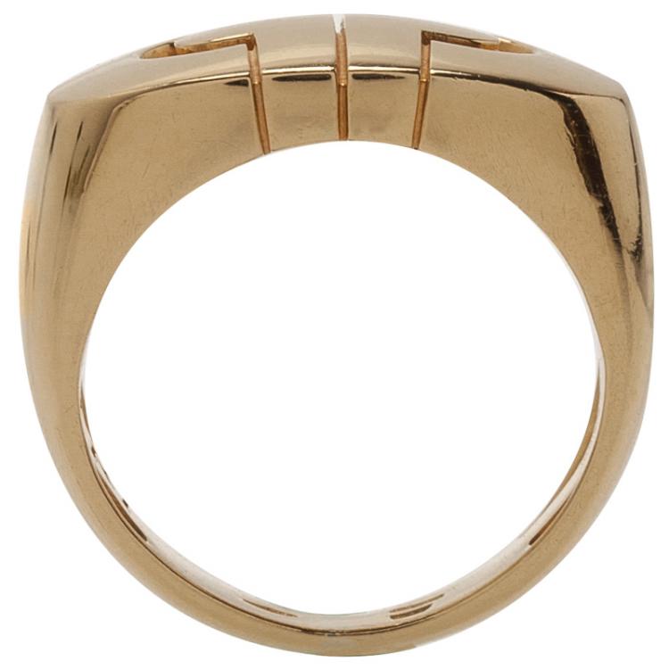 Pre Owned Bvlgari Parentesi Yellow Gold Ring Size 50
