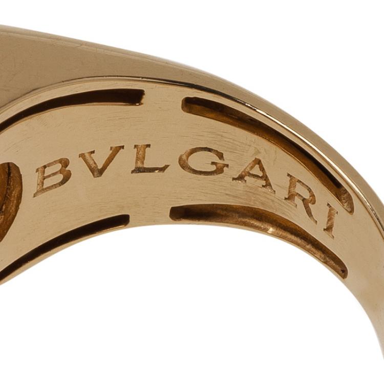 Pre Owned Bvlgari Parentesi Yellow Gold Ring Size 50