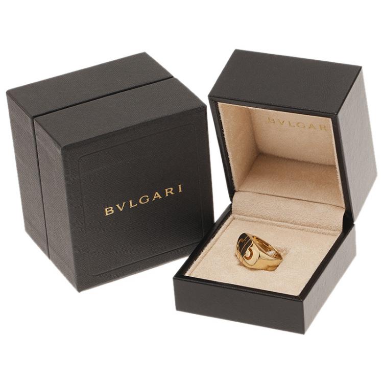 Pre Owned Bvlgari Parentesi Yellow Gold Ring Size 50