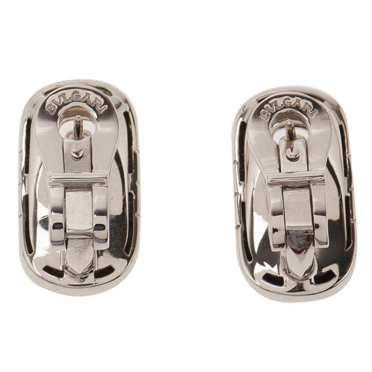 Pre Owned Bvlgari Parentesi White Gold Earrings