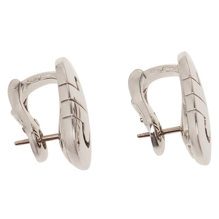 Pre Owned Bvlgari Parentesi White Gold Earrings
