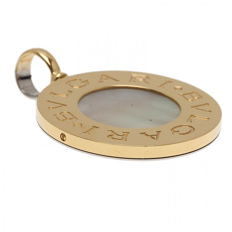 Pre Owned Bvlgari Bvlgari Onyx and Mother of Pearl Reversible Large Pendant