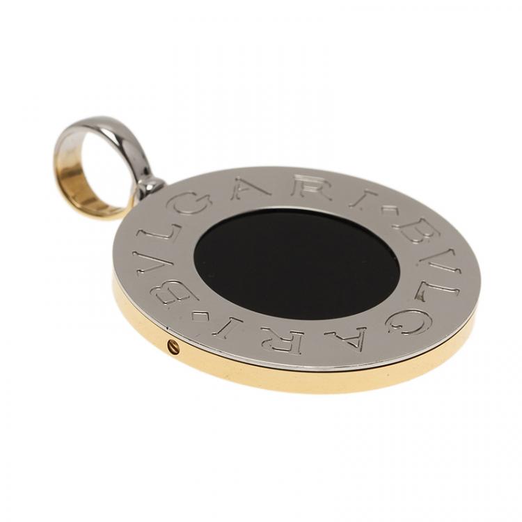 Pre Owned Bvlgari Bvlgari Onyx and Mother of Pearl Reversible Large Pendant