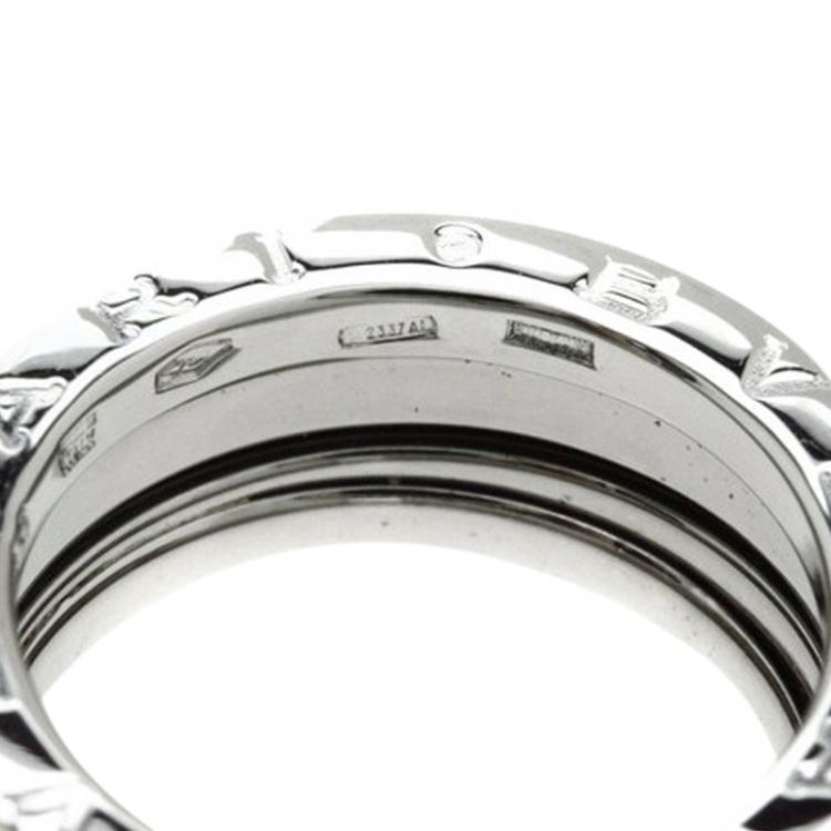 Pre Owned Bvlgari B.Zero1 3-Band White Gold Ring Size 48