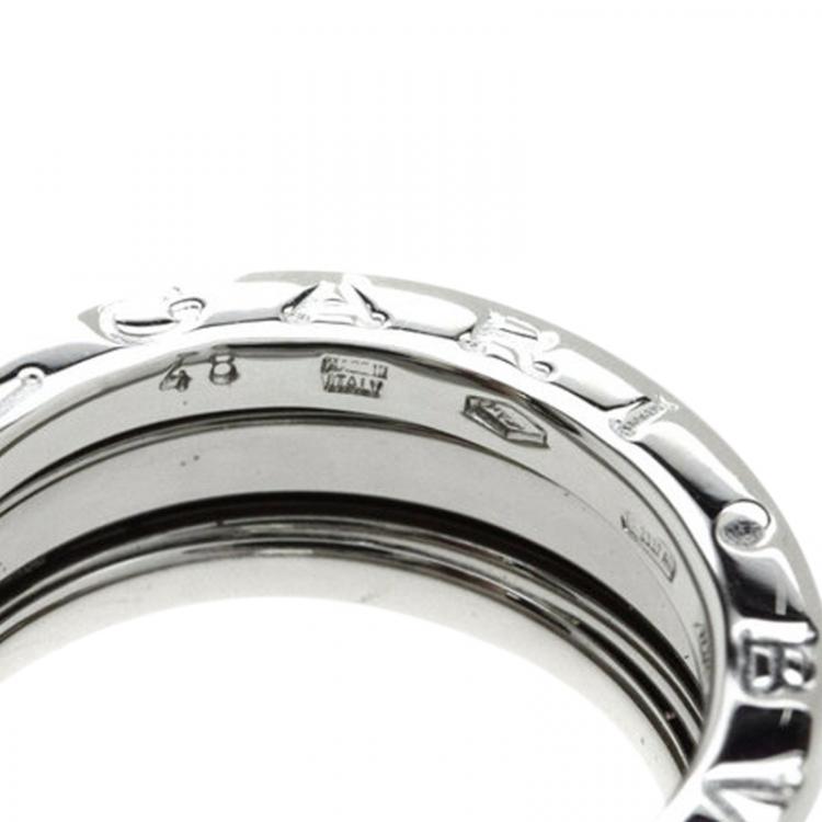 Pre Owned Bvlgari B.Zero1 3-Band White Gold Ring Size 48