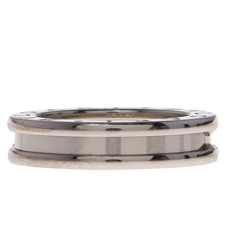 Pre Owned Bvlgari B.Zero1 18k White Gold Ring Size 49