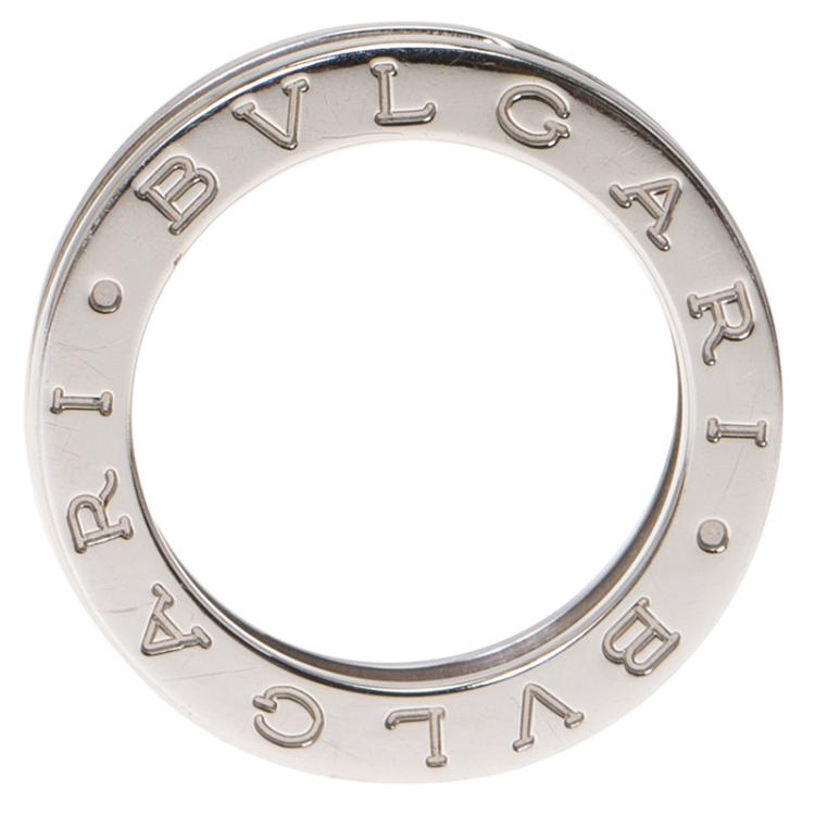 Pre Owned Bvlgari B.Zero1 18k White Gold Ring Size 49