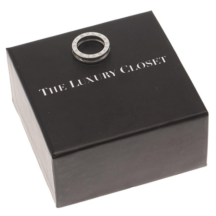 Pre Owned Bvlgari B.Zero1 18k White Gold Ring Size 49
