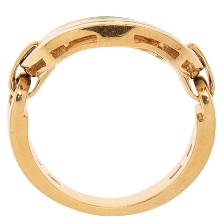 Pre Owned Bvlgari Cerchi Yellow Gold Ring Size 53