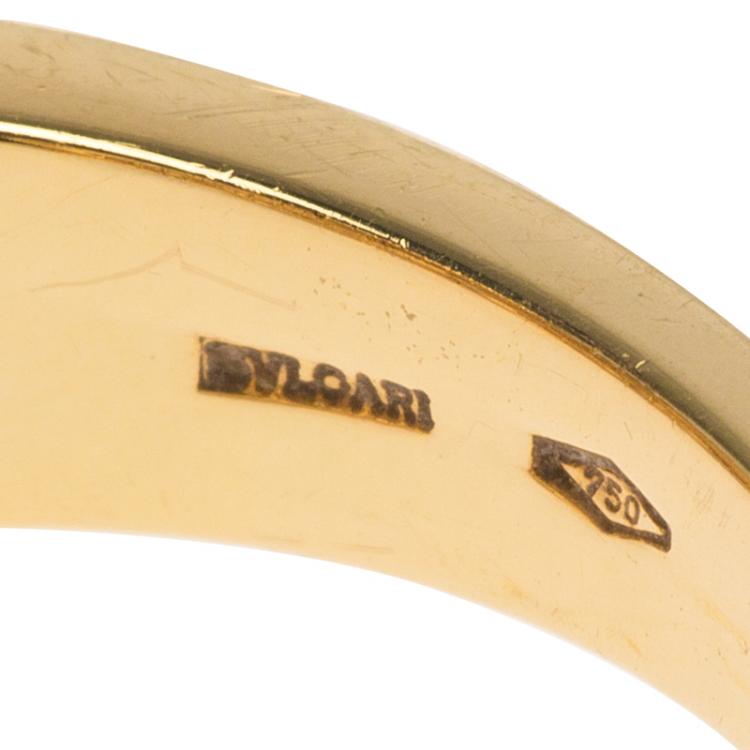 Pre Owned Bvlgari Cerchi Yellow Gold Ring Size 53
