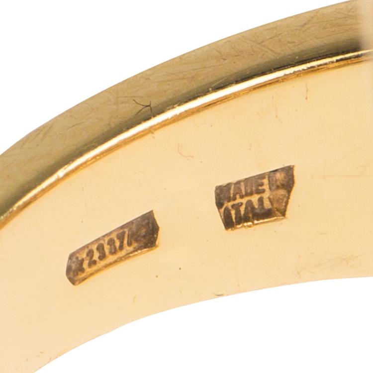 Pre Owned Bvlgari Cerchi Yellow Gold Ring Size 53