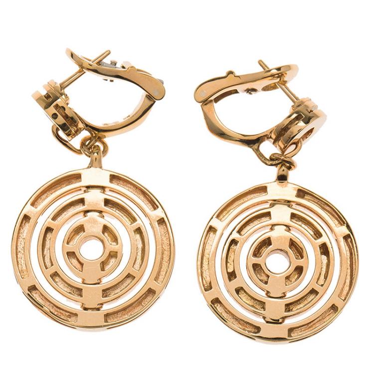 Pre Owned Bvlgari Cerchi Astrale Yellow Gold Earrings