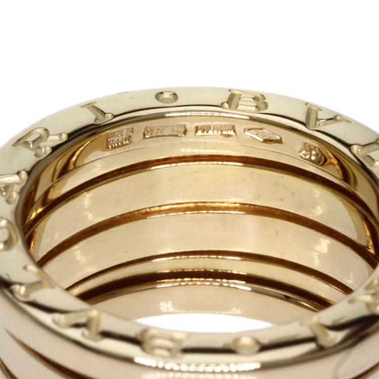Pre Owned Bvlgari B.Zero1 4-Band Yellow Gold Ring  Size 49