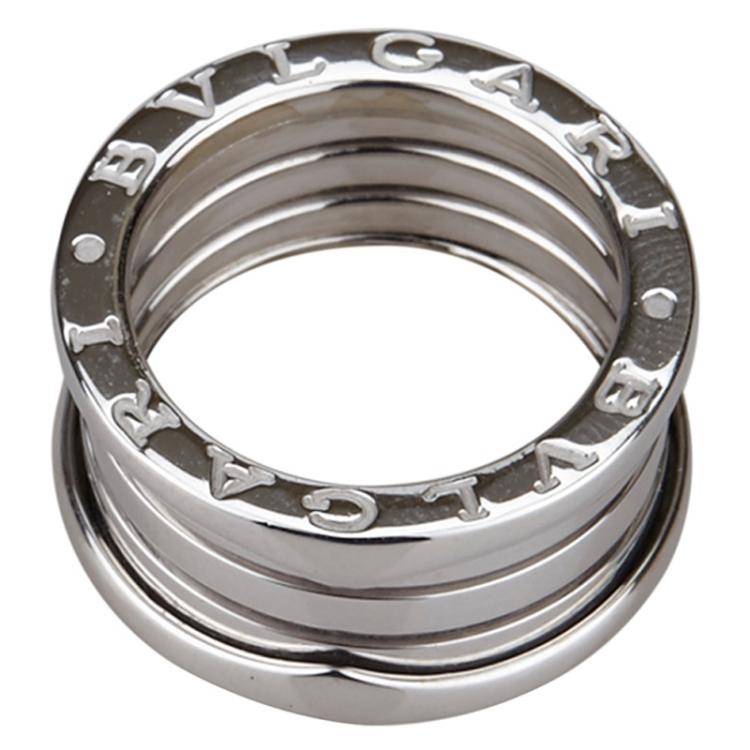 Pre Owned Bvlgari B.Zero1 3-Band White Gold Ring Size 49