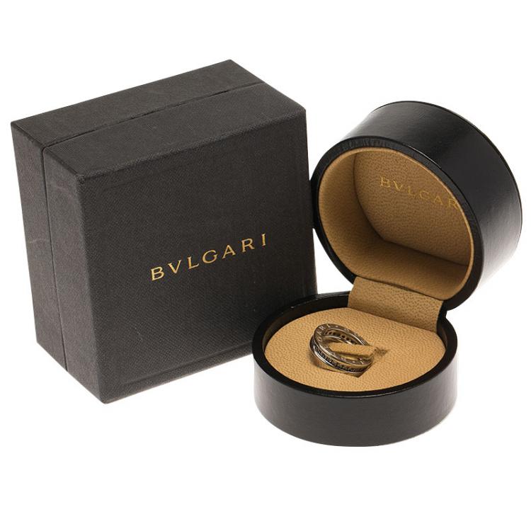 Pre Owned Bvlgari B.Zero1 1-Band Diamond White Gold Band Ring Size 48