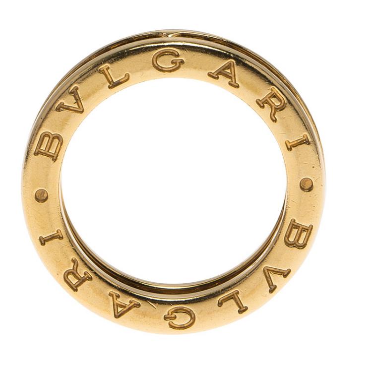 Pre Owned Bvlgari B.Zero1 1-Band Diamond Yellow Gold Ring Size 51