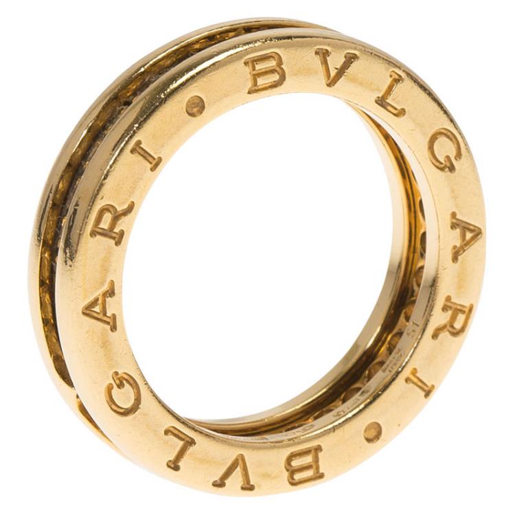 Pre Owned Bvlgari B.Zero1 1-Band Diamond Yellow Gold Ring Size 51