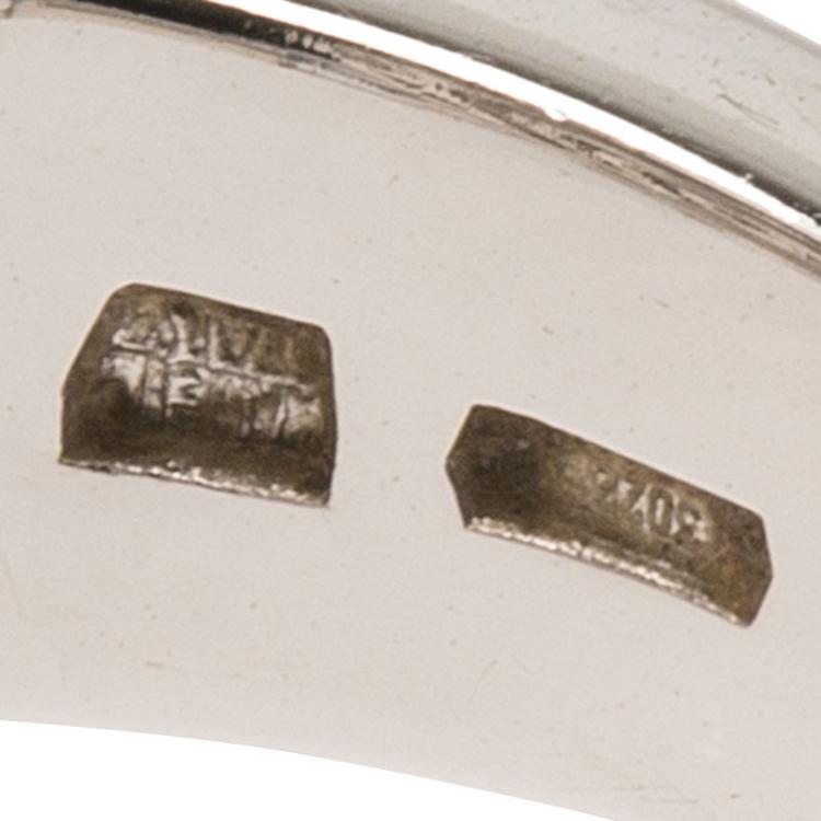 Pre Owned Bvlgari Cerchi White Gold Ring Size 54