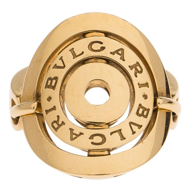 Pre Owned Bvlgari Cerchi Yellow Gold Ring Size 53