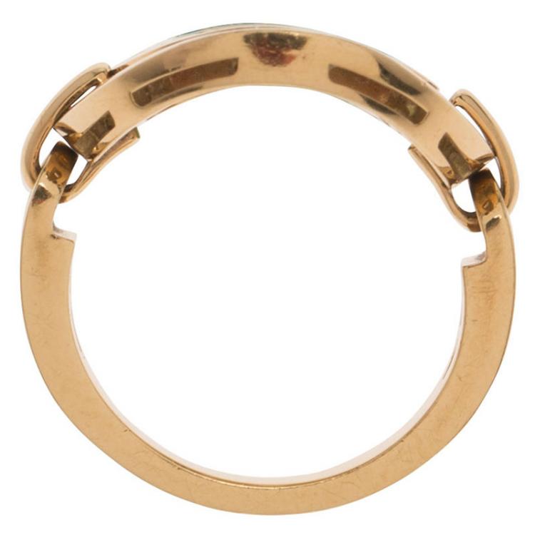 Pre Owned Bvlgari Cerchi Yellow Gold Ring Size 53