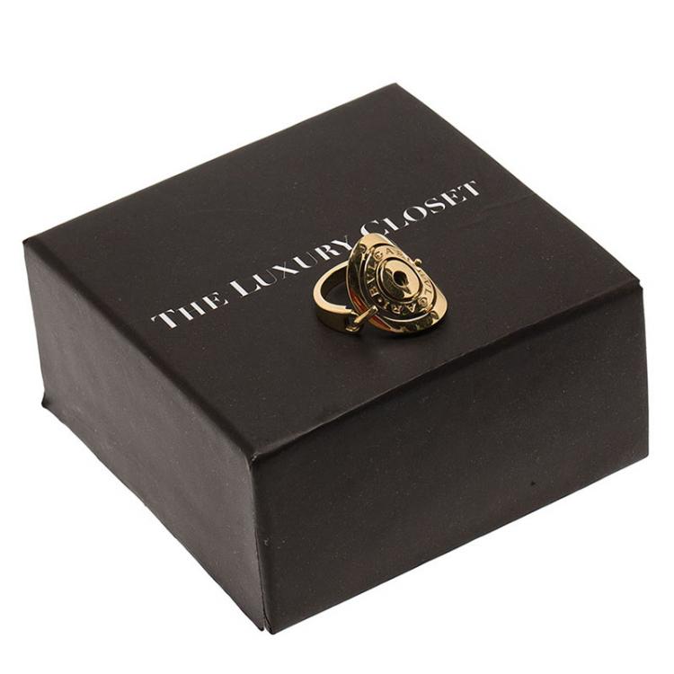 Pre Owned Bvlgari Cerchi Yellow Gold Ring Size 53