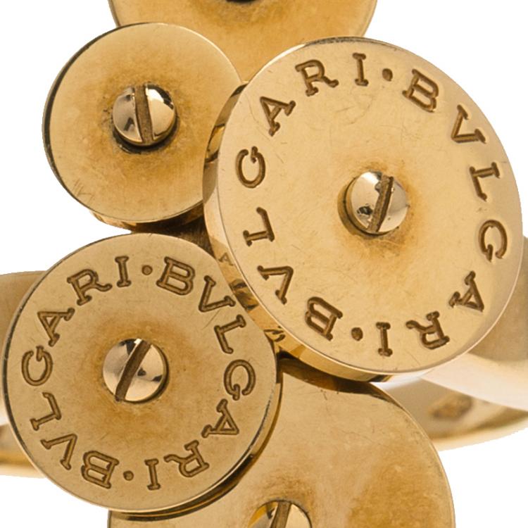 Pre Owned Bvlgari Cicladi Yellow Gold Ring Size 53