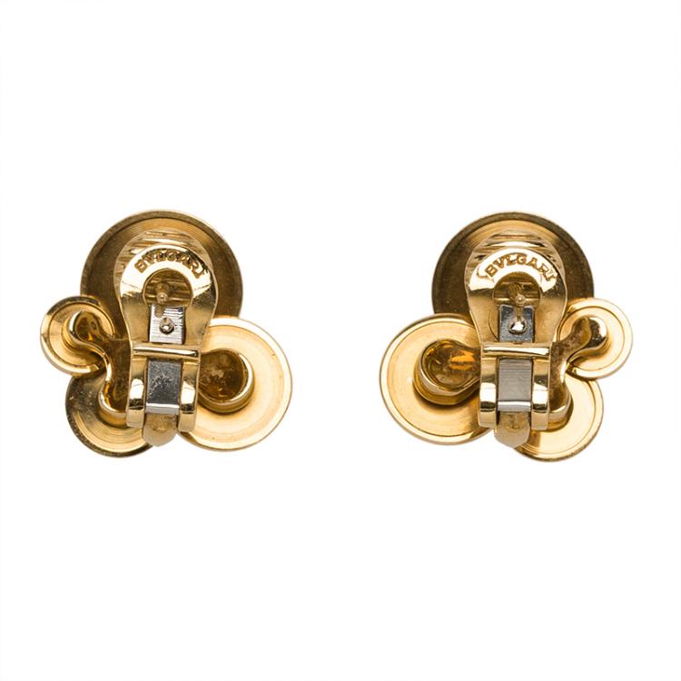 Pre Owned Bvlgari Cicladi Yellow Gold Clip Earrings