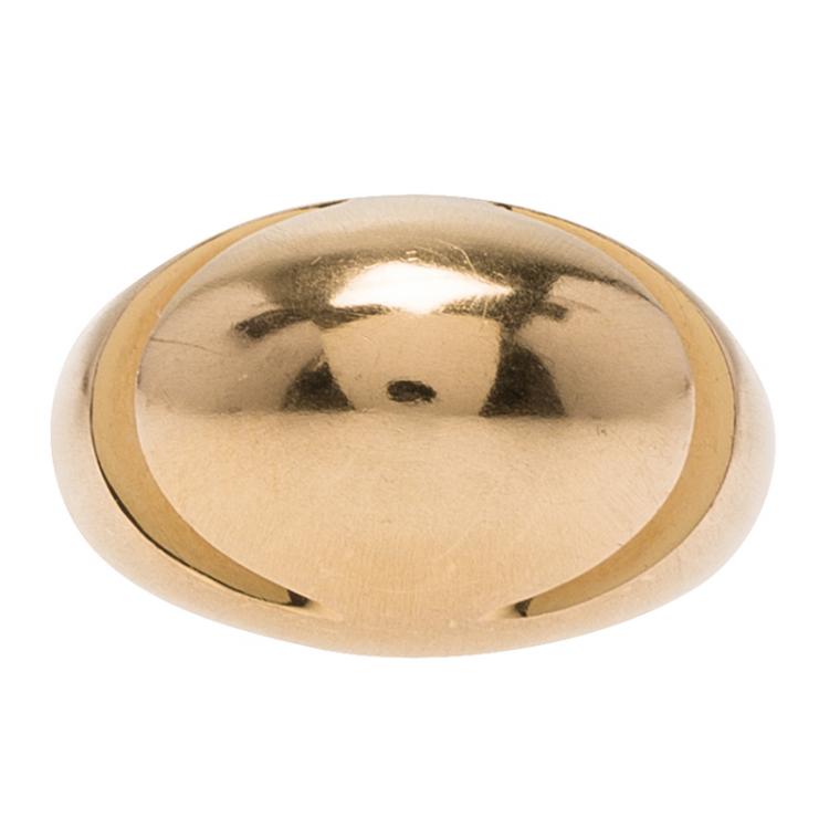 Pre Owned Bvlgari Fancy High Dome Rose Gold Ring Size 53