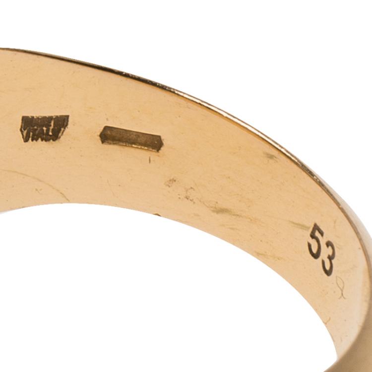 Pre Owned Bvlgari Fancy High Dome Rose Gold Ring Size 53